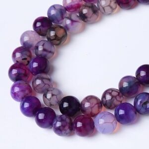 🆕New Purple Dragon Vein Agate 8mm Healing Gemstone Bracelet